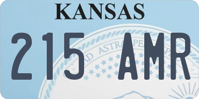 KS license plate 215AMR