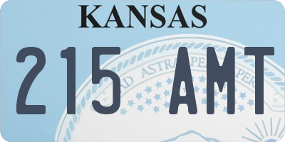 KS license plate 215AMT