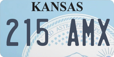 KS license plate 215AMX