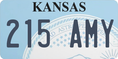 KS license plate 215AMY
