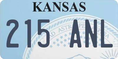 KS license plate 215ANL