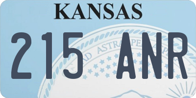 KS license plate 215ANR