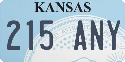 KS license plate 215ANY