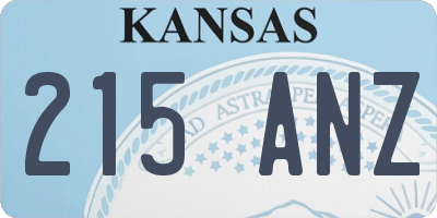 KS license plate 215ANZ