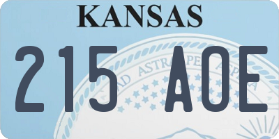 KS license plate 215AOE