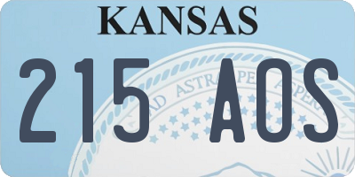 KS license plate 215AOS