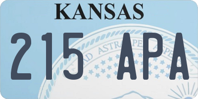KS license plate 215APA