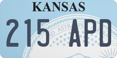 KS license plate 215APD