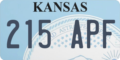 KS license plate 215APF