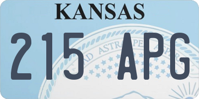 KS license plate 215APG