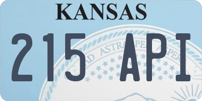 KS license plate 215API