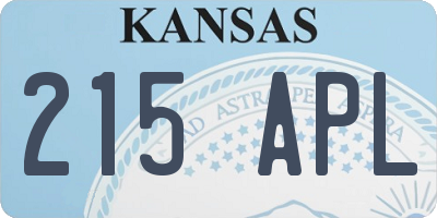 KS license plate 215APL