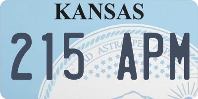 KS license plate 215APM