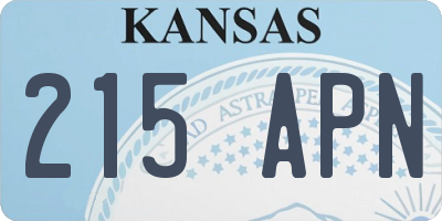 KS license plate 215APN