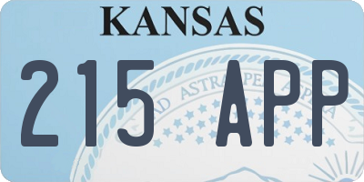 KS license plate 215APP