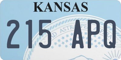 KS license plate 215APQ