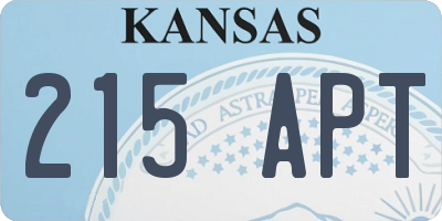 KS license plate 215APT