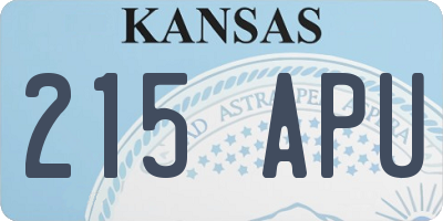 KS license plate 215APU