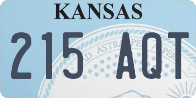 KS license plate 215AQT