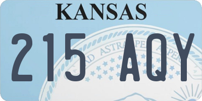 KS license plate 215AQY