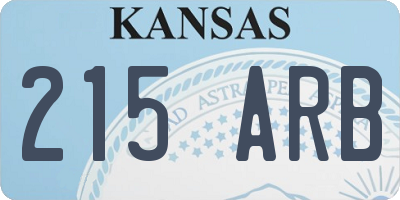 KS license plate 215ARB