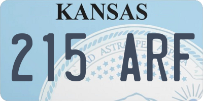 KS license plate 215ARF