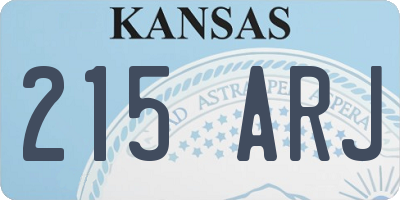 KS license plate 215ARJ