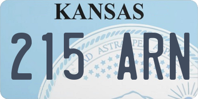 KS license plate 215ARN