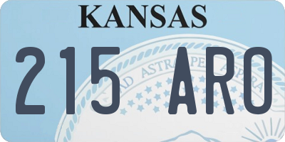 KS license plate 215ARO