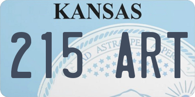 KS license plate 215ART