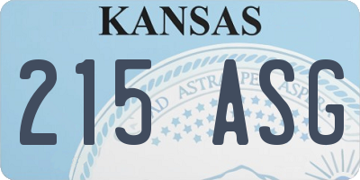 KS license plate 215ASG