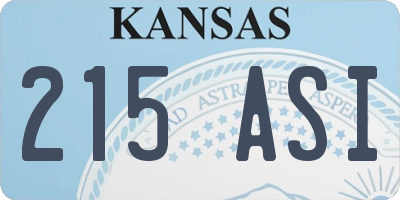 KS license plate 215ASI