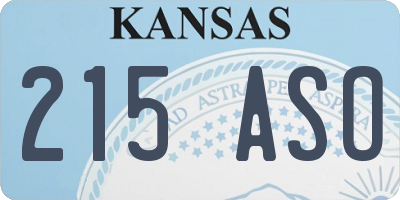 KS license plate 215ASO