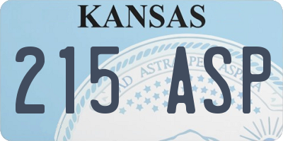 KS license plate 215ASP