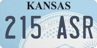 KS license plate 215ASR