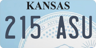 KS license plate 215ASU