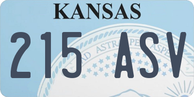 KS license plate 215ASV