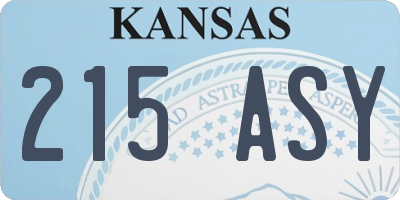 KS license plate 215ASY