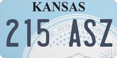 KS license plate 215ASZ