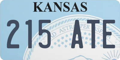 KS license plate 215ATE
