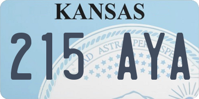 KS license plate 215AYA