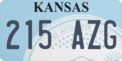 KS license plate 215AZG
