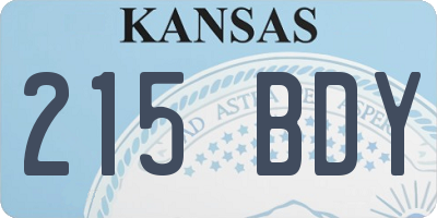 KS license plate 215BDY