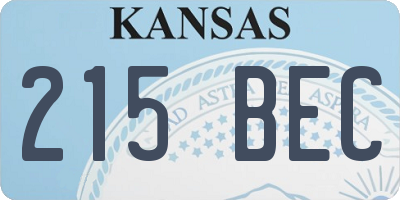 KS license plate 215BEC