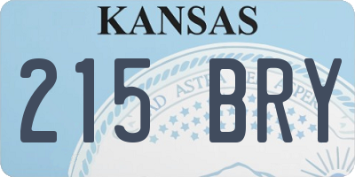 KS license plate 215BRY