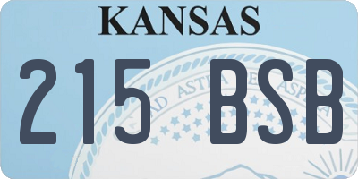 KS license plate 215BSB