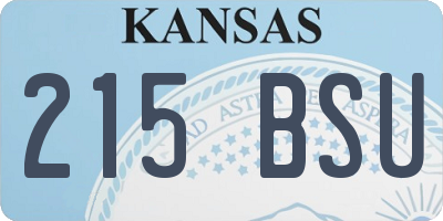 KS license plate 215BSU