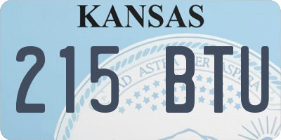 KS license plate 215BTU