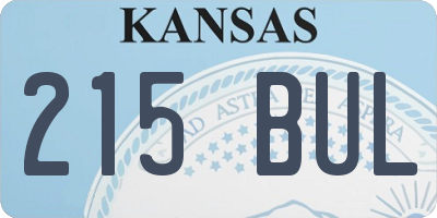 KS license plate 215BUL
