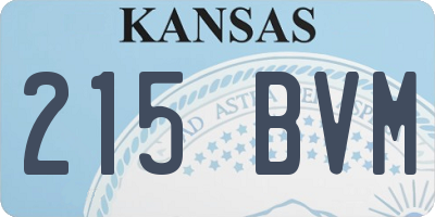 KS license plate 215BVM